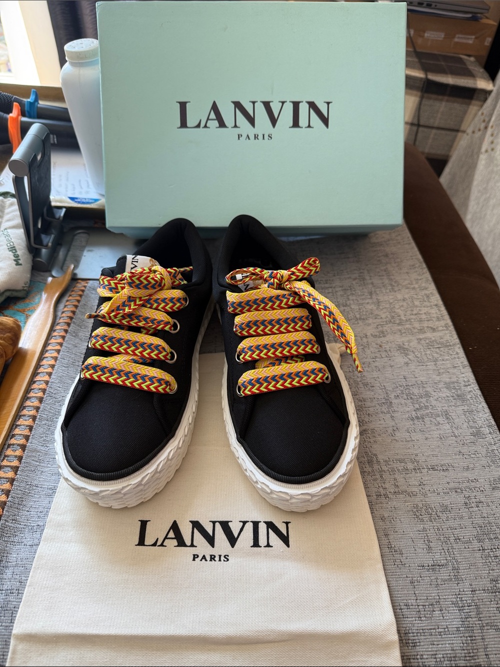 Brand New Authentic  Black Lanvin  Paris Sneakers